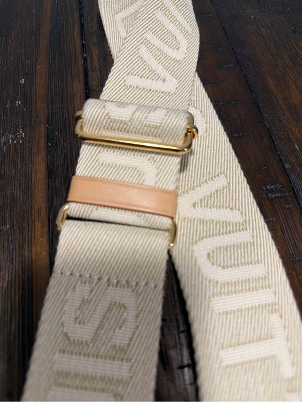 Louis Vuitton Adjustable Jacquard Strap with Gold Hardware